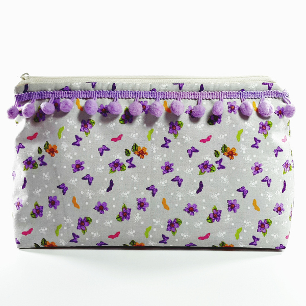 Unique cosmetic bag! - ύφασμα, ύφασμα, chic, πολύχρωμο, μοναδικό, χειροποίητα, φλοράλ, μικρές - 2