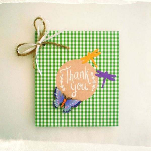 Thank You Greeting Card - κορδέλα, χαρτί, χειροποίητα - 2