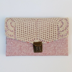 SEMEDAKI-πορτοφόλι με θήκες για κάρτες και φερμουάρ - handmade, fashion, vintage, design, μοναδικό, πορτοφολάκι, βελονάκι, χειροποίητα