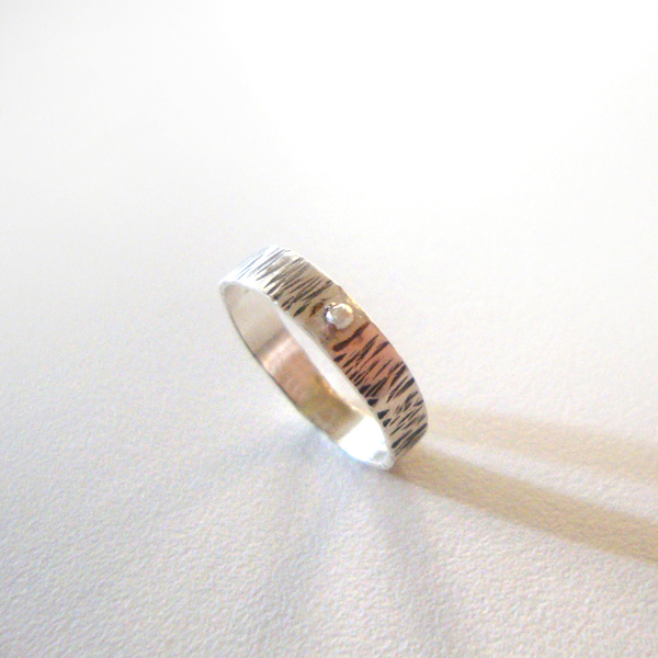 Ασημένιο δαχτυλίδι "Dot." - ασήμι 925, δαχτυλίδι, χειροποίητα, σφυρήλατο, minimal, βεράκια, σταθερά, φθηνά