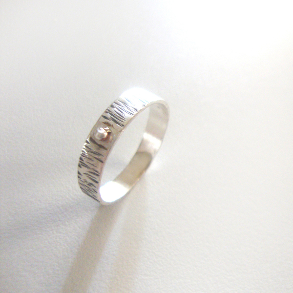 Ασημένιο δαχτυλίδι "Dot." - ασήμι 925, δαχτυλίδι, χειροποίητα, σφυρήλατο, minimal, βεράκια, σταθερά, φθηνά - 2