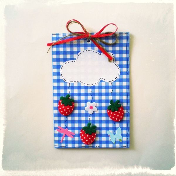 Strawberry Greeting card - κορδέλα, χαρτί, χειροποίητα - 2