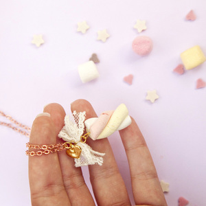 Κολιέ Ζαχαρωτό Marshmallow - μακρύ, μακριά, μινιατούρες φιγούρες - 4