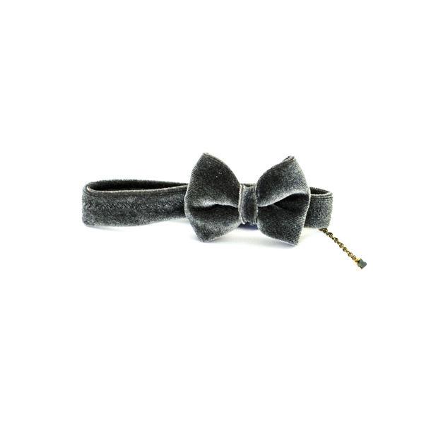 Smoky Choker - ύφασμα, φιόγκος, τσόκερ, βελούδο, βελούδο, χειροποίητα, κοντά