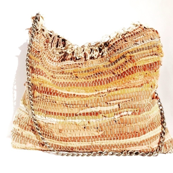 Δερμάτινη Υφαντή τσάντα. - δέρμα, δέρμα, αλυσίδες, chic, handmade, χειροποίητα