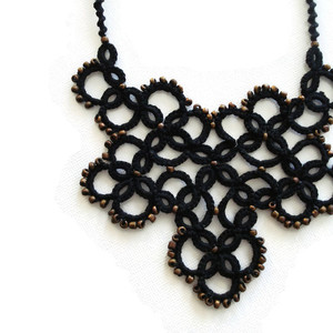 Μαυρο statement lace κολιε - βαμβάκι, βραδυνά, vintage, μοντέρνο, ορείχαλκος, αλουμίνιο, κολιέ, κορδόνια, γεωμετρικά σχέδια, χάντρες, κοντό, romantic, κοντά, boho, ethnic, rock, κρεμαστά, μεγάλα