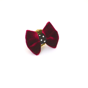 Burgundy Velvet Ring - statement, φιόγκος, πουά, πουά, μέταλλο, βελούδο, βελούδο, δαχτυλίδι, στυλ φιόγκος, μεγάλα, αυξομειούμενα, φθηνά