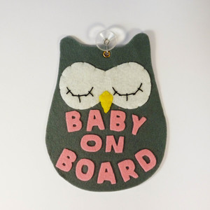 'Baby on Board' κουκουβάγια απλή - κορίτσι, αγόρι, τσόχα, κουκουβάγια, χειροποίητα, βρεφικά, για παιδιά