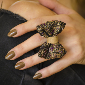 Persian Bow Ring - statement, ύφασμα, φιόγκος, vintage, ιδιαίτερο, μέταλλο, δαχτυλίδι, χειροποίητα, εντυπωσιακό, romantic, αυξομειούμενα, φθηνά - 2