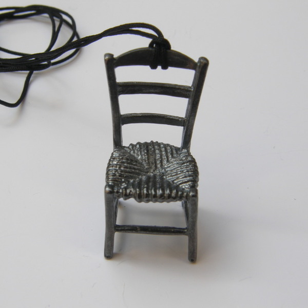 Κολιέ καρέκλα καφενείου - μοναδικό, επιχρυσωμένα, επιχρυσωμένα, ορείχαλκος, κολιέ, κορδόνια, χειροποίητα, επιπλατινωμένα, αυξομειούμενα