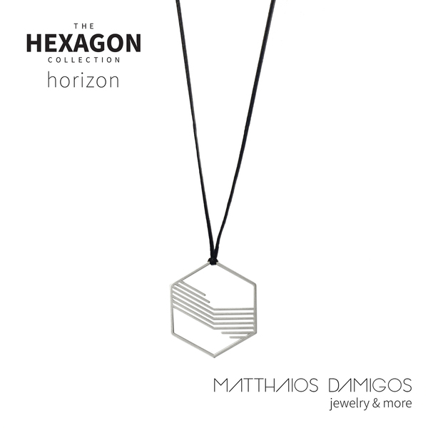THE HEXAGON COLLECTION - ασήμι, κερωμένα κορδόνια, γυναικεία, ασήμι 925, ανδρικά, κολιέ, minimal, unisex - 4