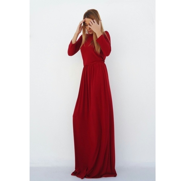 "Tinky" Red maxi dress με ανοιχτή πλάτη - μονόχρωμες, γάμου - βάπτισης