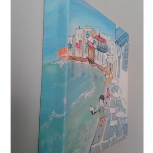 20*20 χειροποίητος πίνακας "τσάρκα στα νησιά" - διακοσμητικό, ιδιαίτερο, μοναδικό, πίνακες & κάδρα, καμβάς, σπίτι, διακόσμηση, τοίχου, ακρυλικό, πρωτότυπο, χειροποίητα, πρωτότυπα, παιδί, πίνακες ζωγραφικής - 3