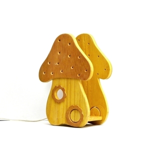 ξύλινο επιτραπέζιο φωτιστικό Μανιτάρι - ξύλο, κορίτσι, πορτατίφ, παιδικά φωτιστικά - 3