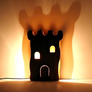 ξύλινο επιτραπέζιο φωτιστικό Κάστρο - ξύλο, αγόρι, πορτατίφ, παιδικά φωτιστικά - 4
