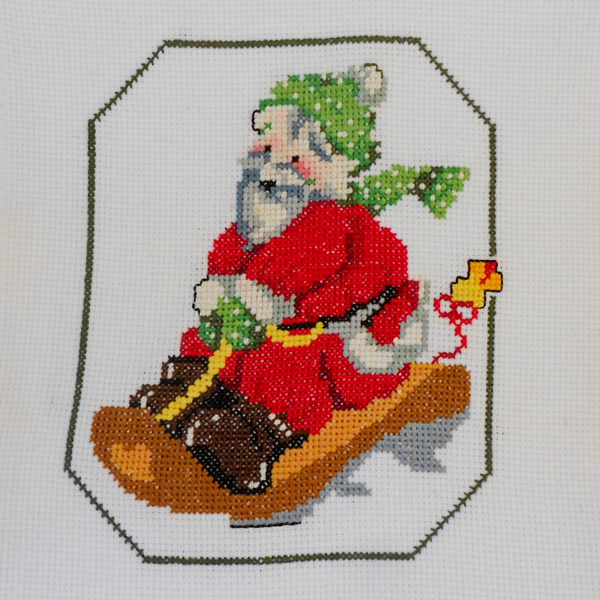 Κέντημα " Άγιος Βασιλης " - βαμβάκι, κεντητά, χριστουγεννιάτικο, διακοσμητικά