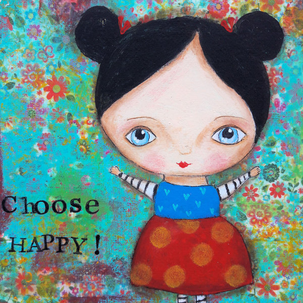 Πινακάκι "Choose Happy"! - κορδέλα, φιόγκος, handmade, ριγέ, διακοσμητικό, ζωγραφισμένα στο χέρι, ιδιαίτερο, πίνακες & κάδρα, καμβάς, σύρμα, κορίτσι, πουά, δώρο, αγάπη, ακρυλικό, χειροποίητα, χαρούμενο, είδη διακόσμησης - 3