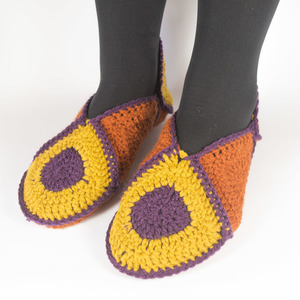 Χειροποίητα crochet τερλίκια με ρόμβους SAFFRON - πλεκτό, σπίτι, crochet, βελονάκι, ακρυλικό, χειροποίητα, δώρα για γυναίκες