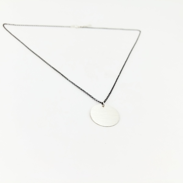 Minimal Shapes - Κρεμαστό για το λαιμό (diameter 1.4 cm), από ασήμι 925 - ασήμι, αλυσίδες, ασήμι 925, δίσκος, κολιέ, χειροποίητα