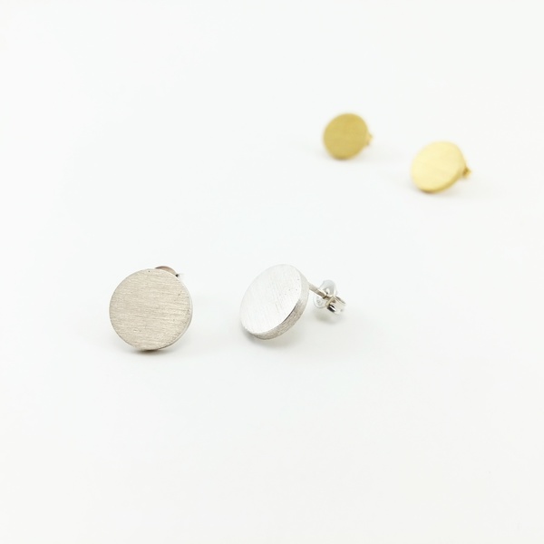 Minimal Shapes - Σκουλαρίκια (Διάμετρος 1.15cm) - ασήμι, στρογγυλό, ασήμι 925, σκουλαρίκια, χειροποίητα, minimal, ασημένια - 2