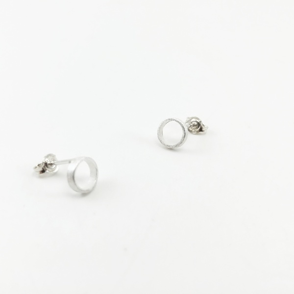 Minimal Empty Shapes - Σκουλαρίκια (diameter 0,7 cm) - ασήμι, ασήμι 925, mini, σκουλαρίκια, γεωμετρικά σχέδια, χειροποίητα, minimal, ασημένια