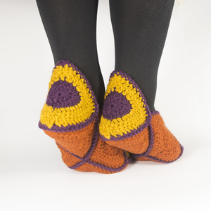 Χειροποίητα crochet τερλίκια με ρόμβους SAFFRON - πλεκτό, σπίτι, crochet, βελονάκι, ακρυλικό, χειροποίητα, δώρα για γυναίκες - 3
