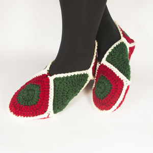 Χειροποίητα crochet τερλίκια με ρόμβους CHRISTMAS - πλεκτό, χειμωνιάτικο, σπίτι, crochet, βελονάκι, ακρυλικό, χειροποίητα - 2