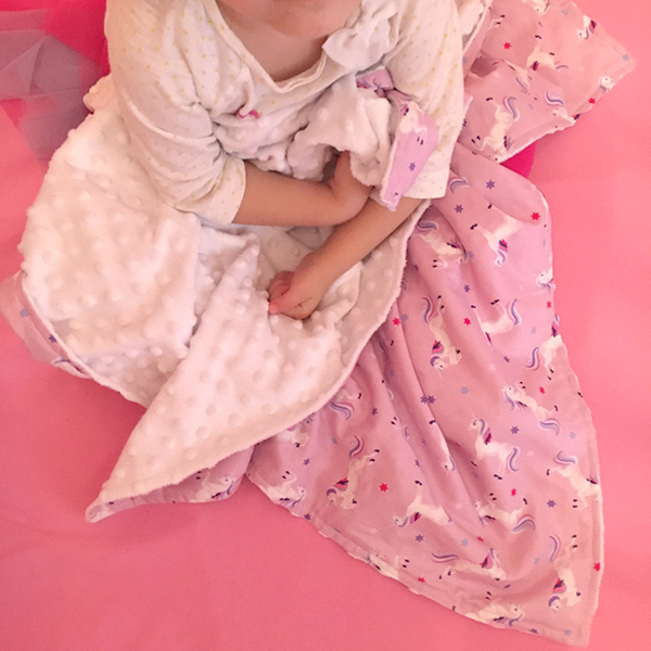 Παιδικό κουβερτάκι "Μονόκερος" - βαμβάκι, διακοσμητικό, πολυεστέρας, κορίτσι, για παιδιά, κουβέρτες - 4