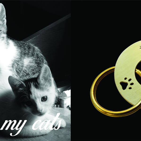 I love my cats μπρελόκ από ορείχαλκο - ορείχαλκος, μπρελόκ, γάτα - 2