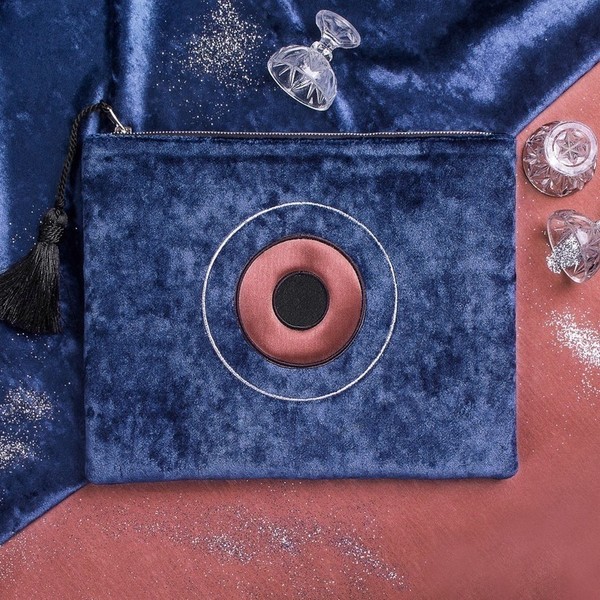 Madam Blue Velvet - Velvet Clutch Bag by Christina Malle - φάκελοι, με φούντες, τσάντα, βελούδο - 2