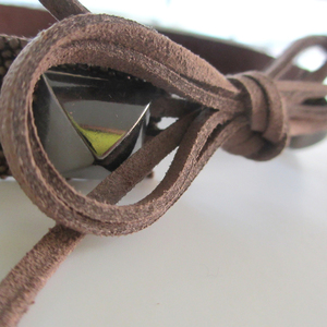 Τσόκερ Sparkle gun metal - δέρμα, chic, fashion, ιδιαίτερο, μοναδικό, μοντέρνο, μέταλλο, τσόκερ, κορδόνια, χειροποίητα, εντυπωσιακά, εντυπωσιακό, κοντά, Black Friday - 4