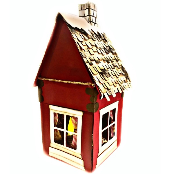 Χριστουγεννιάτικο σπίτι φωτιζόμενο - κορδέλα, διακοσμητικό, πλαστικό, χαρτί, δώρο, σπίτι, κουτί, δωμάτιο, σπιτάκι, δωράκι, είδη δώρου, χριστουγεννιάτικο, χριστουγεννιάτικο δέντρο, διακοσμητικά, μπάλες - 2