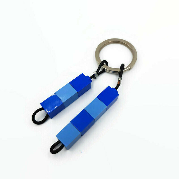Μπρελόκ από τουβλάκια Μπλε - γαλάζιο - μπλε, ιδιαίτερο, μοναδικό, ανδρικά, πλαστικό, δώρο, μπρελόκ, κλειδί, χειροποίητα, δωράκι, αξεσουάρ, unique, τουβλάκια, δώρα γενεθλίων - 2