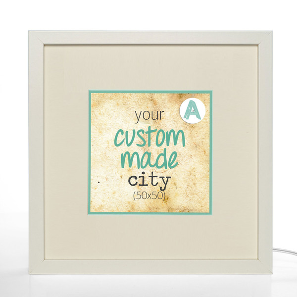 Your custom made city (50X50) - γυαλί, ζωγραφισμένα στο χέρι, πίνακες & κάδρα, χαρτί, επιτοίχιο, mdf, δώρο, customized, δώρα γάμου, personalised - 5