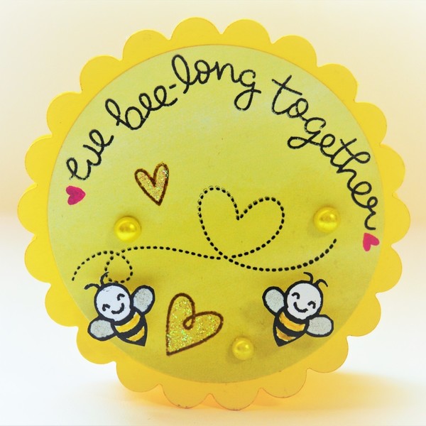 Κάρτα "We bee-long together!" - καρδιά, χαρτί, δώρο, αγάπη, πάρτυ, δωράκι, είδη δώρου, ερωτευμένοι, πέρλες, ζευγάρια, πρωτότυπα δώρα - 4