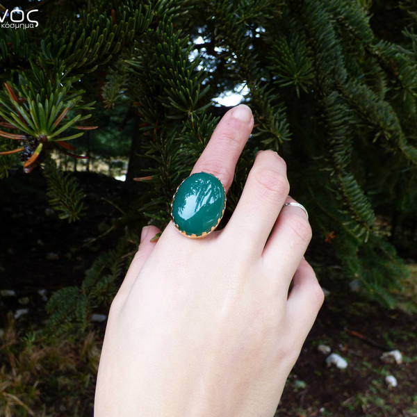 " Magic Green Onyx " - Χειροποίητο δαχτυλίδι, επίχρυσο, με πράσινο Όνυχα. - ημιπολύτιμες πέτρες, ημιπολύτιμες πέτρες, chic, handmade, βραδυνά, fashion, καλοκαιρινό, vintage, design, ιδιαίτερο, μοναδικό, μοντέρνο, γυναικεία, καλοκαίρι, επιχρυσωμένα, ορείχαλκος, sexy, ανοιξιάτικο, χειμωνιάτικο, όνυχας, donkey, δαχτυλίδι, χειροποίητα, romantic, απαραίτητα καλοκαιρινά αξεσουάρ, must αξεσουάρ, κλασσικά, γυναίκα, boho, ethnic - 5