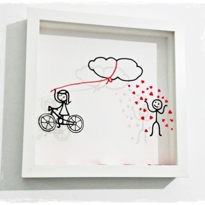 NEW!!Κάδρο "...rain of love!" - ξύλο, γυαλί, ιδιαίτερο, μοντέρνο, πίνακες & κάδρα, επιτοίχιο, αγάπη, πρωτότυπο, χειροποίητα, δώρα γάμου, γάμος, δωράκι, personalised, ερωτευμένοι