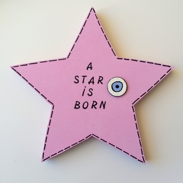 Ξυλινο διακοσμητικό αστέρι - διακοσμητικό, ξύλο, κορίτσι, αστέρι, μάτι, δωμάτιο, παιδί, δώρα, δωράκι, βρεφικά, διακοσμητικά, για παιδιά