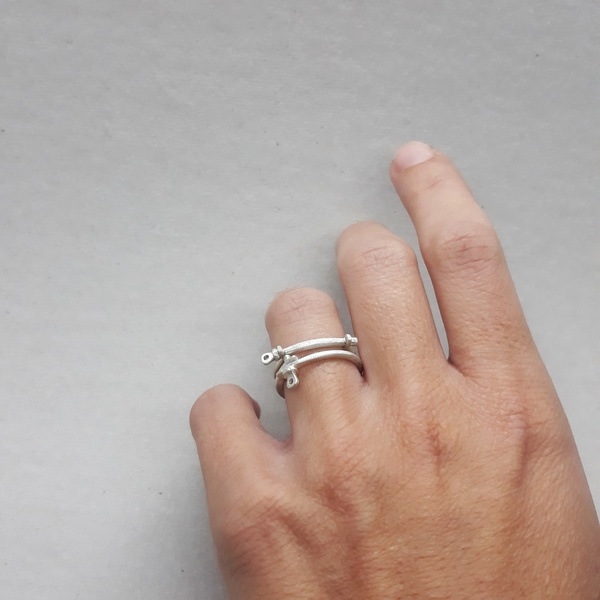 ○ Paxi - Antipaxi | δαχτυλίδι από ασήμι 925 | ελληνικά νησιά - statement, ασήμι, μοναδικό, μοντέρνο, καλοκαίρι, ασήμι 925, δαχτυλίδι, χειροποίητα, minimal, βεράκια, μικρά, rock - 3