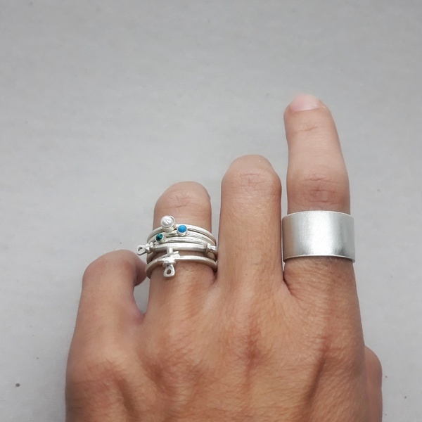 ○ Paxi - Antipaxi | δαχτυλίδι από ασήμι 925 | ελληνικά νησιά - statement, ασήμι, μοναδικό, μοντέρνο, καλοκαίρι, ασήμι 925, δαχτυλίδι, χειροποίητα, minimal, βεράκια, μικρά, rock - 4
