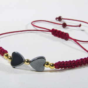 Valentine bracelet - charms, επιχρυσωμένα, customized, αιματίτης, αγάπη, κορδόνια, χάντρες, elegant, minimal, δώρα για γυναίκες, φθηνά - 2