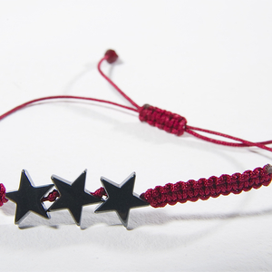 STARS BRACELET - ημιπολύτιμες πέτρες, fashion, charms, μοντέρνο, κορίτσι, αστέρι, αιματίτης, κορδόνια, must αξεσουάρ, αυξομειούμενα, δώρα για γυναίκες, φθηνά