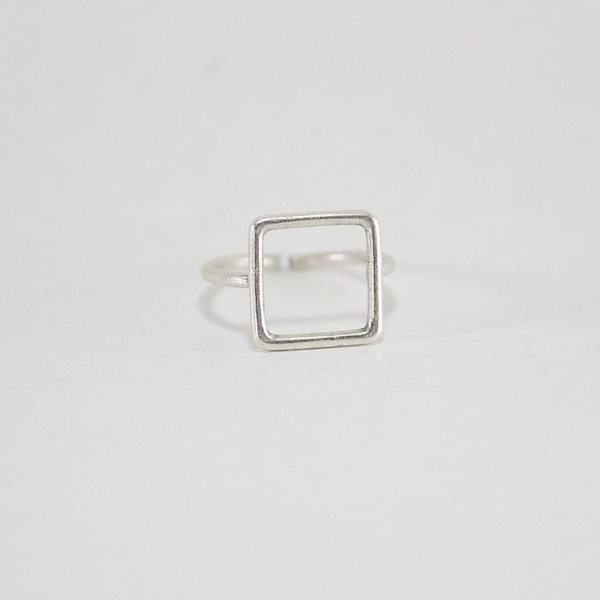 Γεωμετρικό δαχτυλίδι σε σχήμα τετραγώνου - ορείχαλκος, δαχτυλίδι, γεωμετρικά σχέδια, minimal - 3