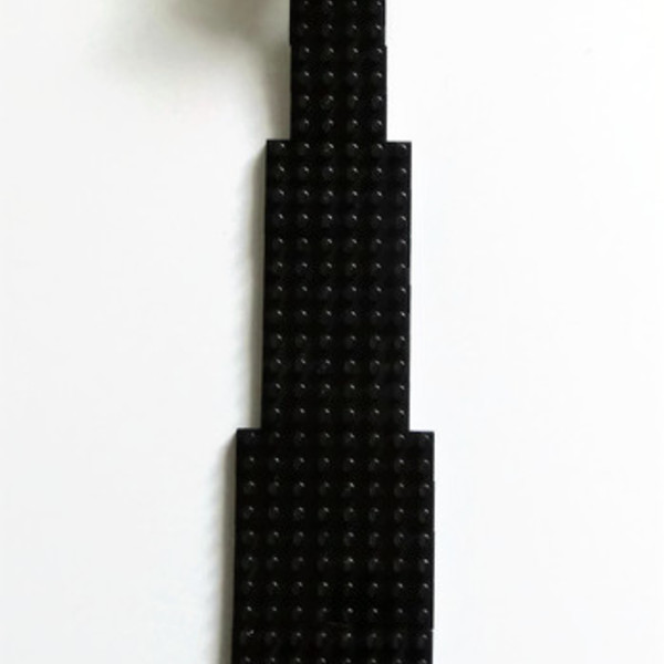 Γραβάτα Μαύρη από τουβλάκια. - ελαστικό, ιδιαίτερο, μοντέρνο, γυναικεία, ανδρικά, πλαστικό, δώρο, street style, χειροποίητα, δωράκι, είδη δώρου - 2