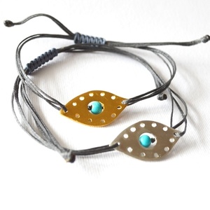 Happy Valentine Set βραχιόλια "μάτι φυλαχτό" - charms, επιχρυσωμένα, ασήμι 925, ασήμι 925, επάργυρα, μάτι, unisex, αυξομειούμενα - 3