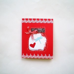 Valentine's Day Card - κορδέλα, χαρτί, χειροποίητα, ευχετήριες κάρτες