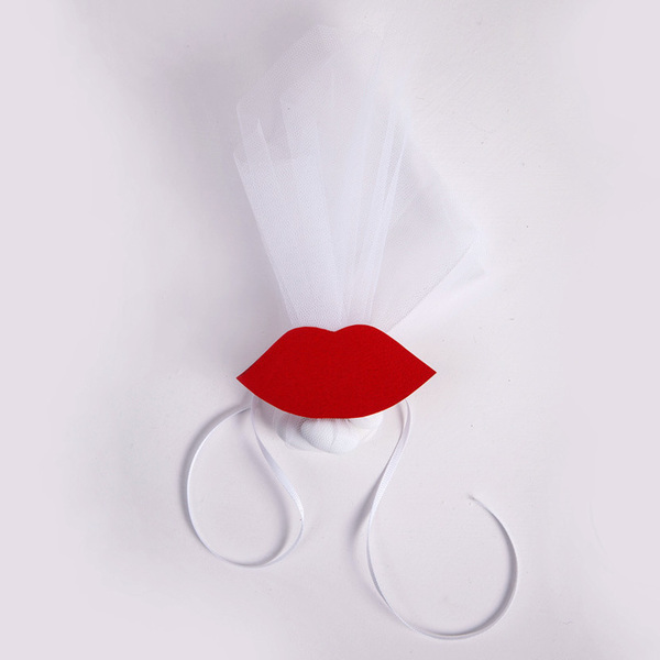Μπομπονιέρες γάμου με χείλη από χαρτί (σετ 10 τμχ) - χαρτί, μπομπονιέρα, γάμου, είδη γάμου