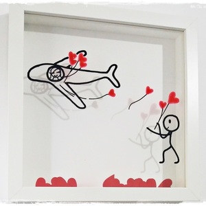 NEW!!!Κάδρο "...Fly my love" - ξύλο, πίνακες & κάδρα, επιτοίχιο, αγάπη, πρωτότυπο, χειροποίητα, δώρα γάμου, δωράκι, personalised, ερωτευμένοι