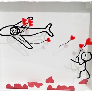 NEW!!!Κάδρο "...Fly my love" - ξύλο, πίνακες & κάδρα, επιτοίχιο, αγάπη, πρωτότυπο, χειροποίητα, δώρα γάμου, δωράκι, personalised, ερωτευμένοι - 3