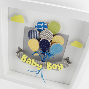 Καδράκι "Balloons" - διακοσμητικό, ξύλο, πίνακες & κάδρα, κορίτσι, αγόρι, χαρτί, χειροποίητα, δώρα για βάπτιση, είδη διακόσμησης, personalised, βρεφικά, για παιδιά, παιδικά κάδρα - 4